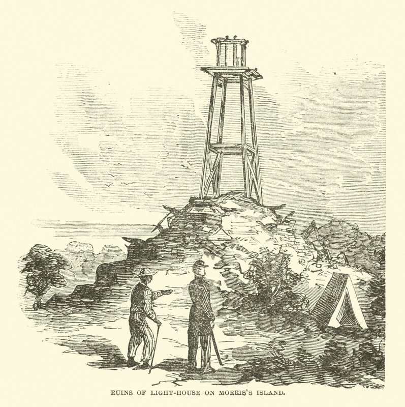 Világítótorony romjai Morris-szigeten, 1863. július alkotó: American School
