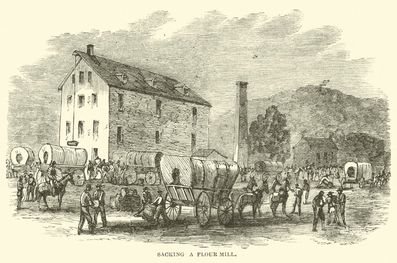 Lisztmalom kizsákolása, 1864. júl alkotó: American School