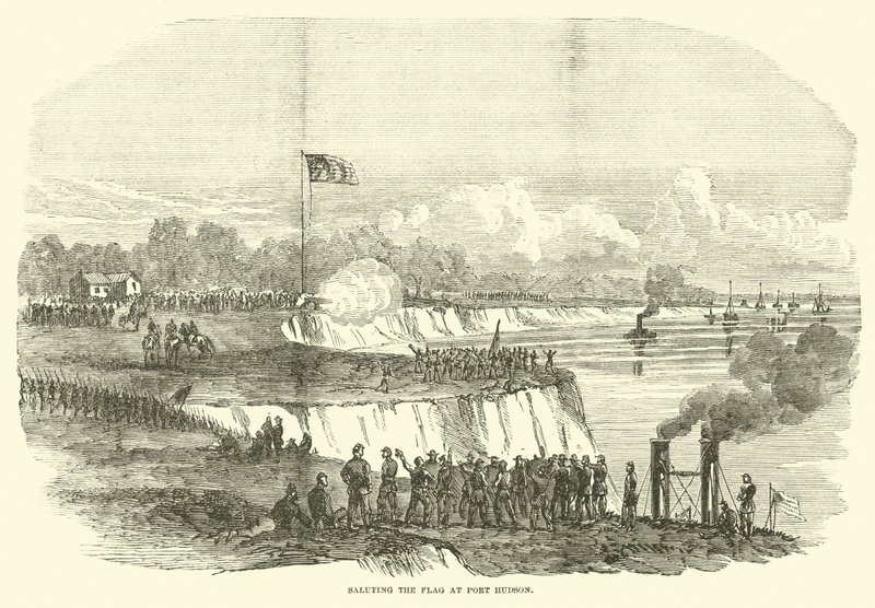 Tisztelgés a zászló előtt Port Hudsonban, 1863. július alkotó: American School