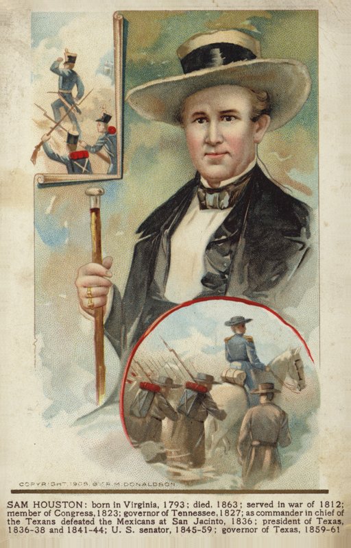 Sam Houston (színes litográfia) alkotó: American School