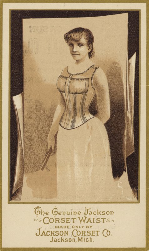 Szépia Fűzőt viselő hölgy fényképe alkotó: American School