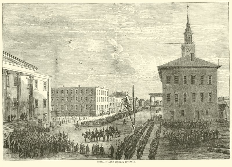 Sherman hadserege belép Savannah-ba, 1864 decemberében alkotó: American School