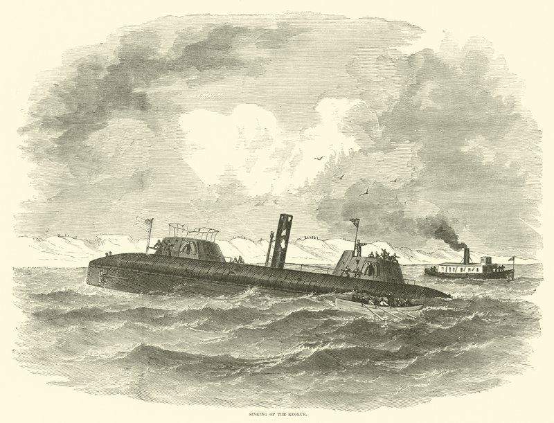A Keokuk elsüllyesztése, 1863. július alkotó: American School