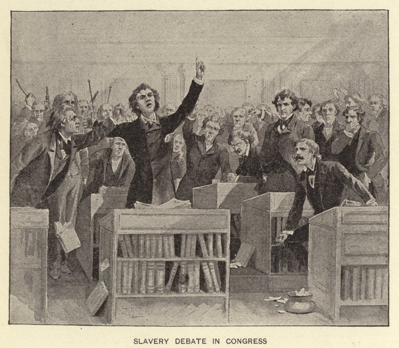 Rabszolgavita a kongresszusban (litho) alkotó: American School