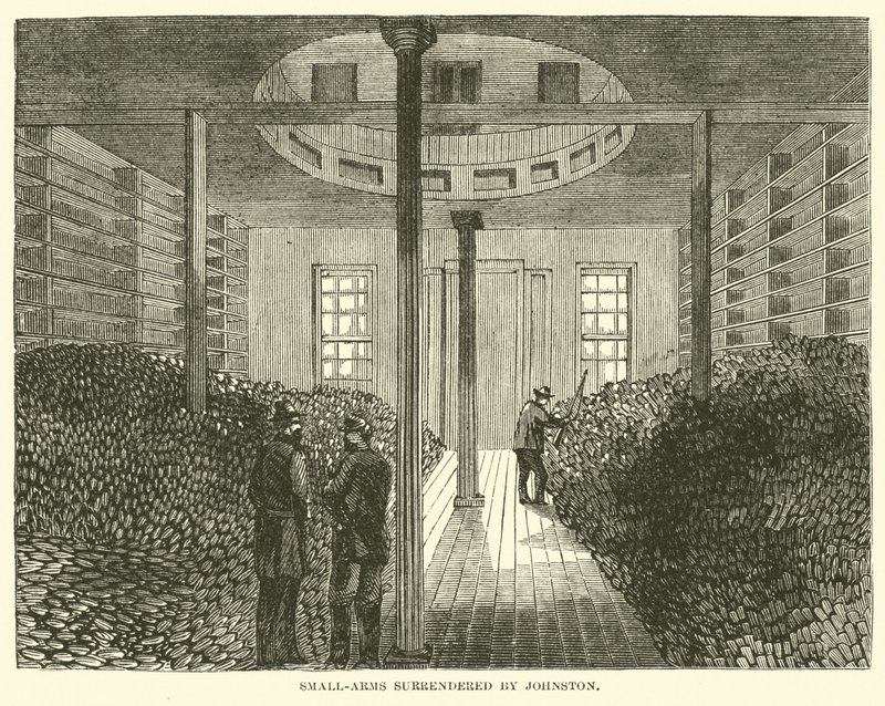Johnston átadta a kézi lőfegyvereket, 1865. április alkotó: American School