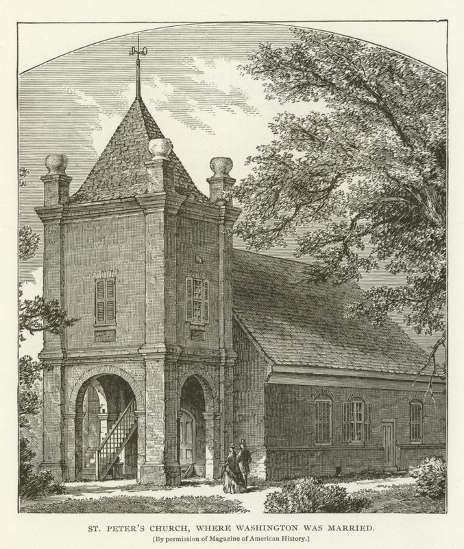 St Peters Church, ahol Washington házasodott alkotó: American School