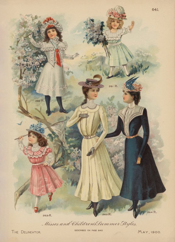Nyári divat nőknek és lányoknak (chromolitho) alkotó: American School