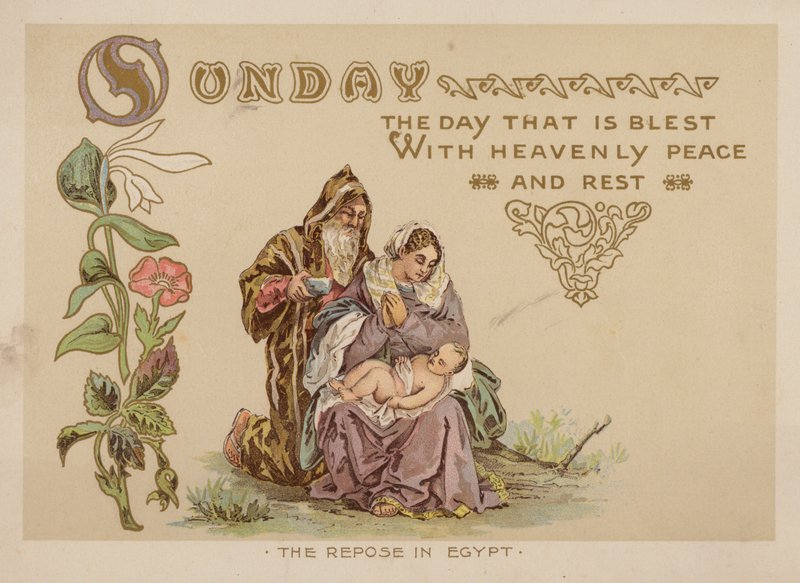 Vasárnap, a mennyei békével és pihenéssel megáldott nap (chromolitho) alkotó: American School