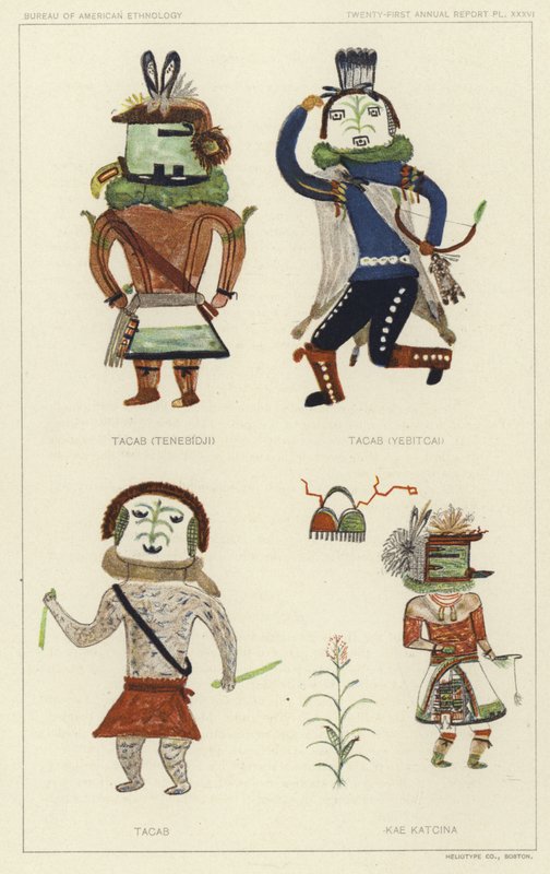 Tacab (Tenebidji), Tacas (Yebitcai), Tacab, Kae Katcina (színes litográfia) alkotó: American School