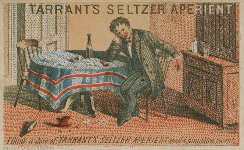 Tarrants Seltzer Aperient, kereskedelmi kártya alkotó: American School