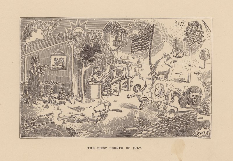 Az első július negyedike (litográfia) alkotó: American School