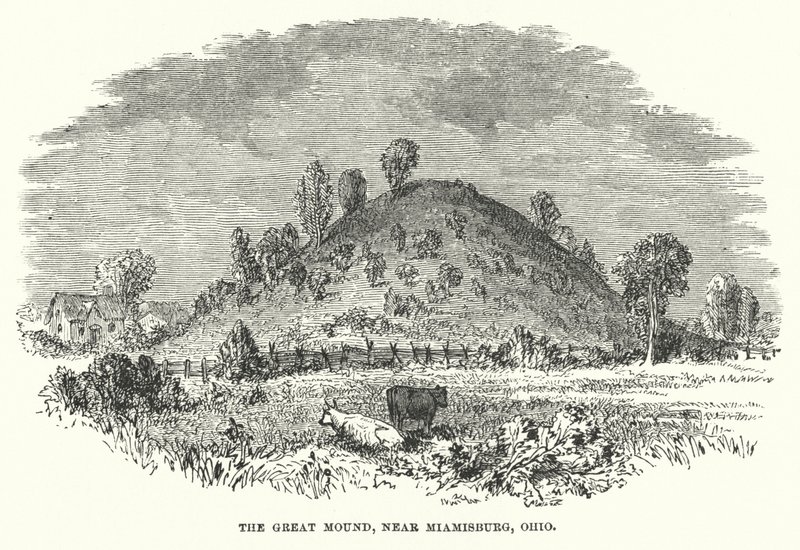 The Great Mound, Miamisburg közelében, Ohio államban (metszet) alkotó: American School
