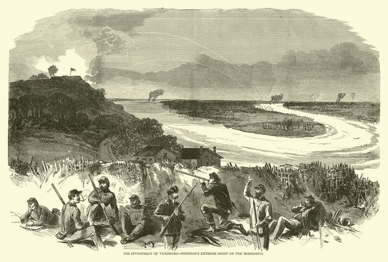 Vicksburg befektetése, Sherman szélsőjobboldala a Mississippin, 1863. május alkotó: American School