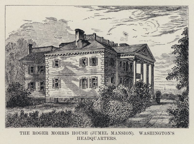 A Roger Morris-ház, Jumel-kúria, Washington főhadiszállása (litho) alkotó: American School