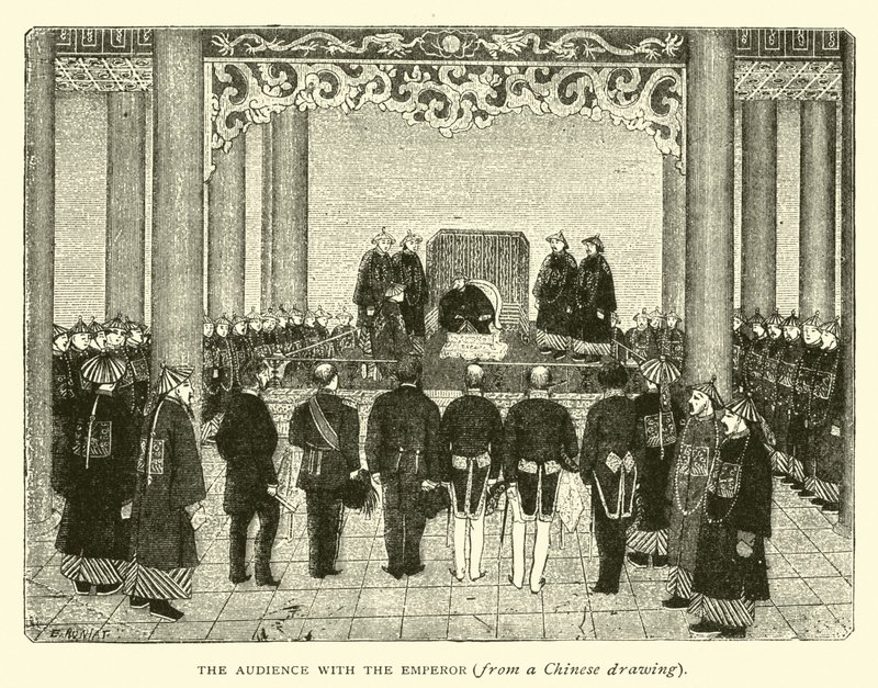 A hallgatóság a császárral alkotó: American School