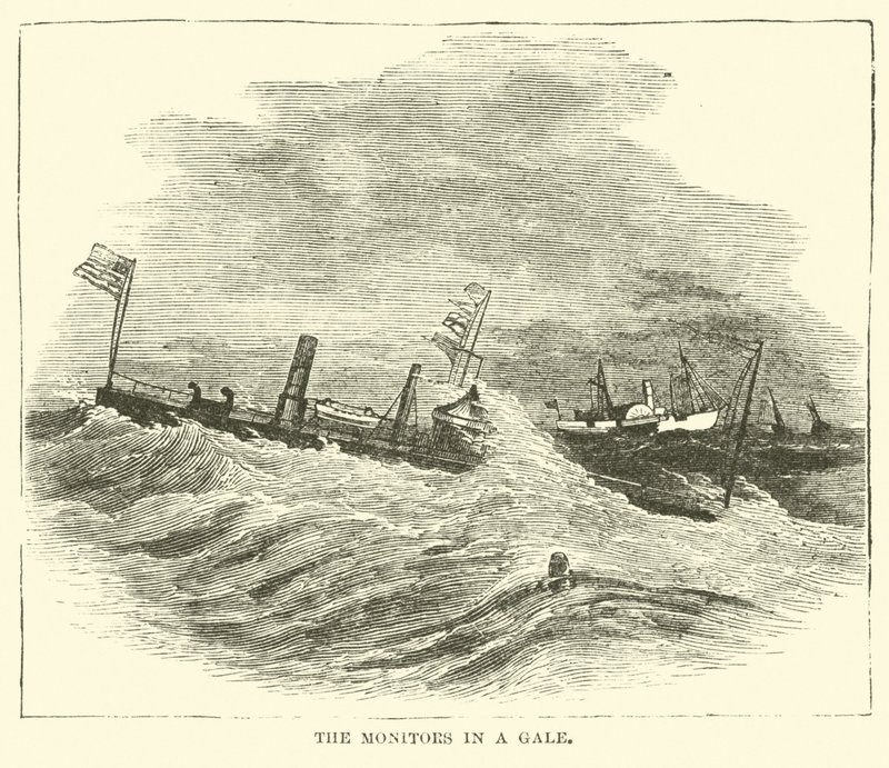 A monitorok egy Gale-ben, 1864. december alkotó: American School
