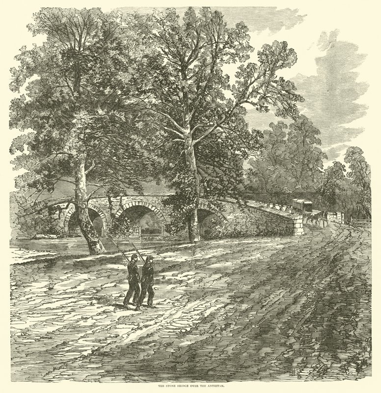 Az Antietam feletti kőhíd, 1862. szeptember alkotó: American School