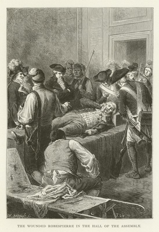 A sebesült Robespierre a közgyűlés termében alkotó: American School