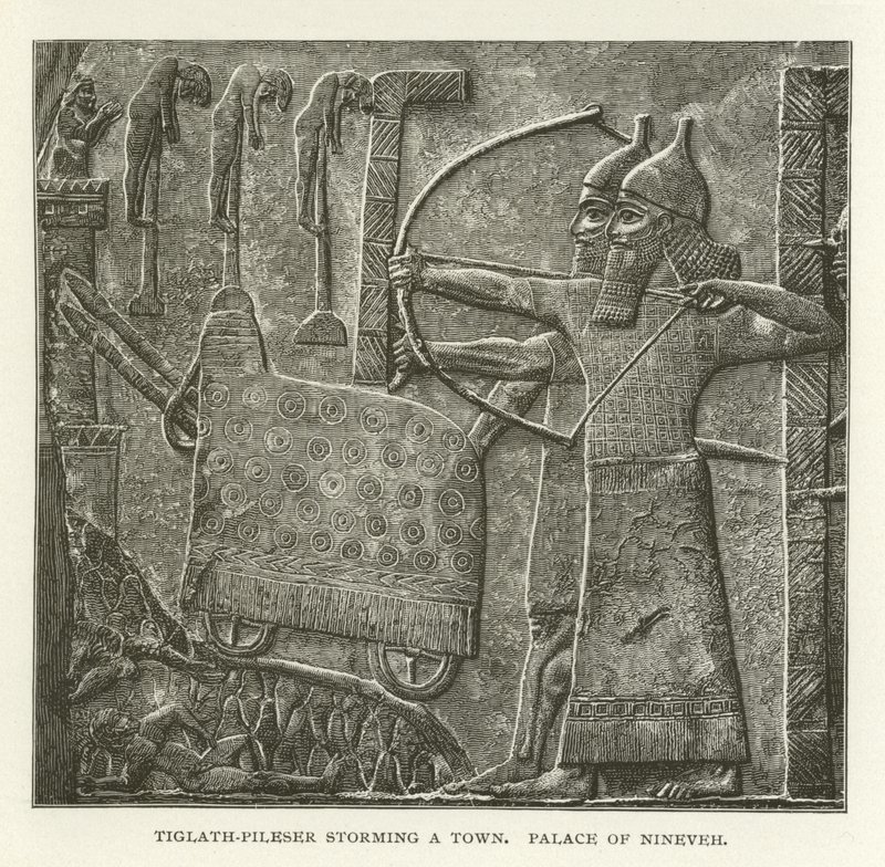 Tiglath-Pileser megrohamoz egy várost, Ninive palotáját alkotó: American School