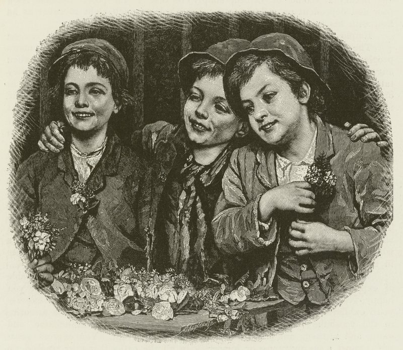 Kemény vásárlók, J G Brown festményéről alkotó: American School