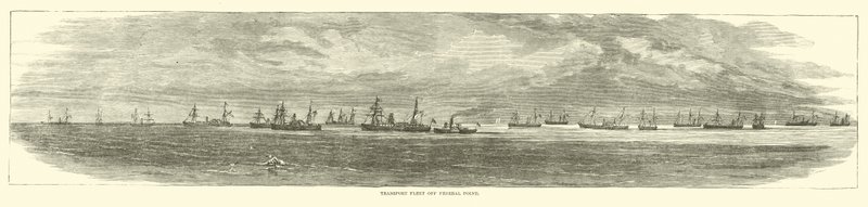 Szállítási flotta Federal Pointnál, 1864. december alkotó: American School