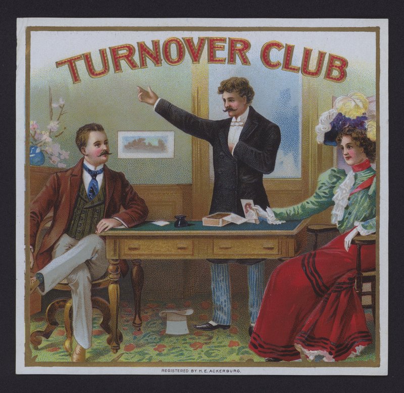 Turnover Club, szivarcímke (chromolitho) alkotó: American School