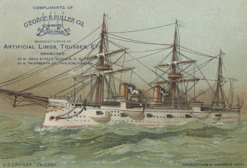 Az amerikai haditengerészet USS Chicago cirkálója, 1898 alkotó: American School