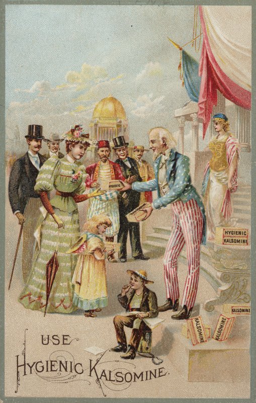 Uncle Sam a Kalsomine-t terjeszti alkotó: American School