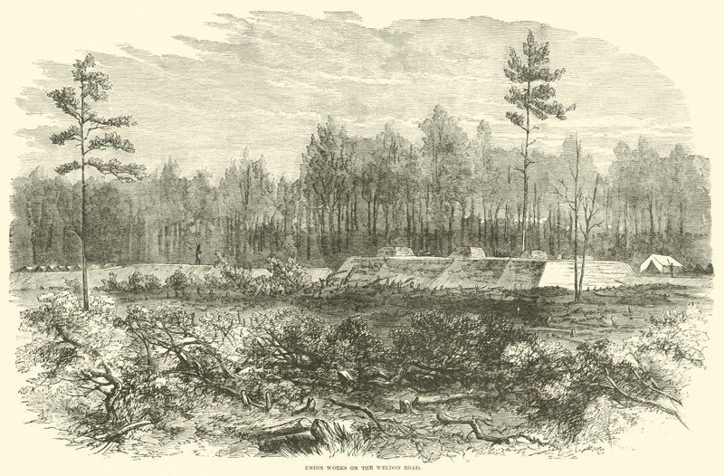 A szakszervezet a Weldon Roadon dolgozik, 1864. augusztus alkotó: American School