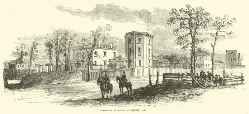 Az Egyesült Államok Arzenálja Fayetteville-ben, 1865. március alkotó: American School