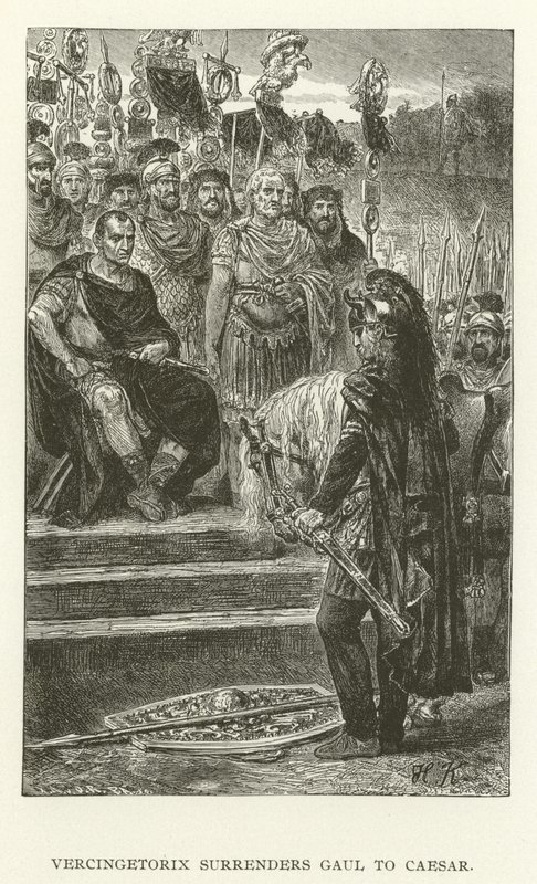 Vercingetorix átadja Galliát Caesarnak alkotó: American School