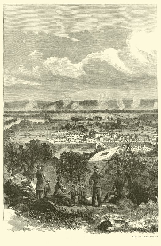 Kilátás Chattanoogára és a szövetségi táborra, 1863. november alkotó: American School