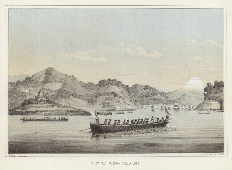 Kilátás Uraga, Yedo Bay, Japán alkotó: American School