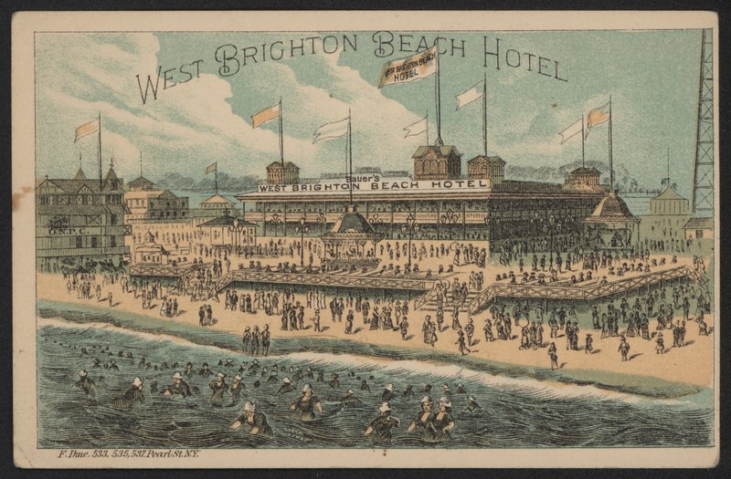 West Brighton Beach Hotel, USA (színes gravírozás) alkotó: American School