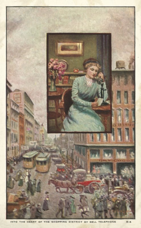Nők telefonálnak egy boltba alkotó: American School