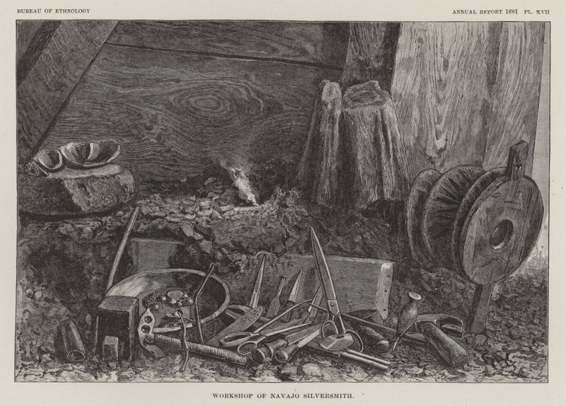 Navajo Silversmith műhelye alkotó: American School