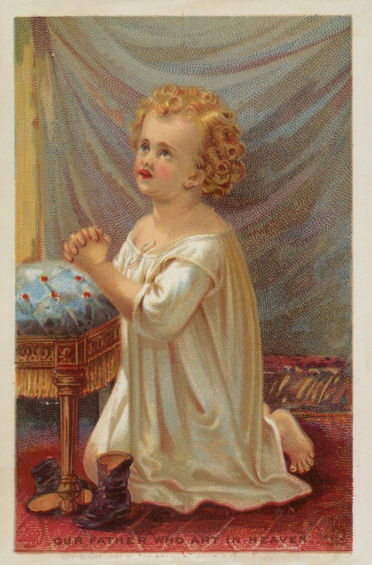 Fiatal lány imát mond alkotó: American School