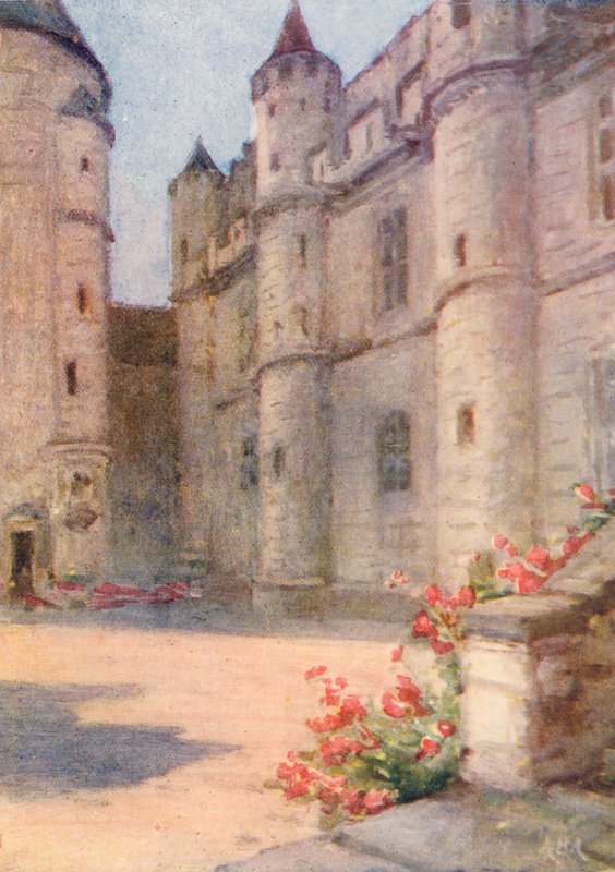 Chateau Royal, Loches (színes litográfia) alkotó: Amy B. Atkinson