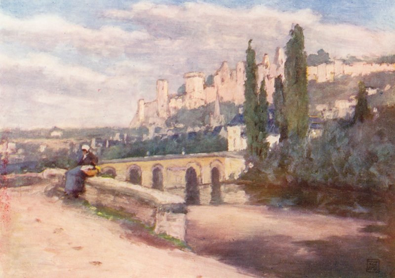 Chinon a rakpartról (színes litográfia) alkotó: Amy B. Atkinson