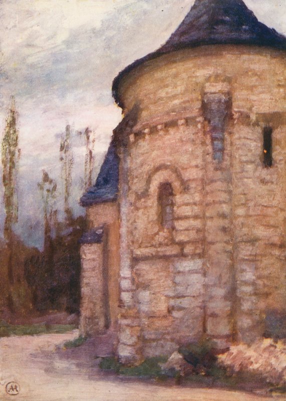 Cravant régi templom (színes litográfia) alkotó: Amy B. Atkinson