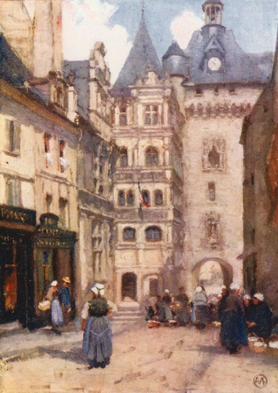 Porte Picoys, Loches (színes litográfia) alkotó: Amy B. Atkinson