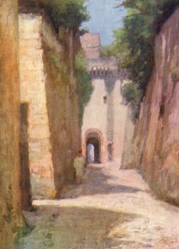 Rue Foulques Nerra, Loches (színes litográfia) alkotó: Amy B. Atkinson