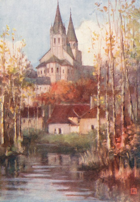 Saint Ours, Loches (színes litográfia) alkotó: Amy B. Atkinson