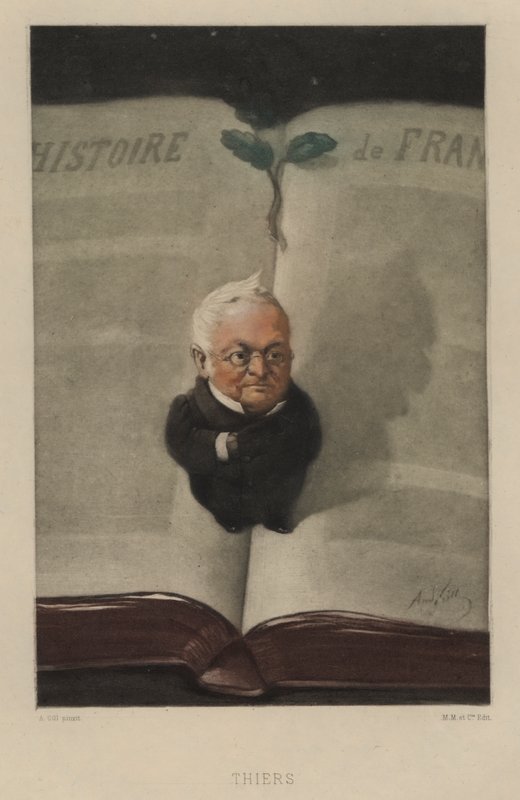 Adolphe Thiers, francia államférfi és történész alkotó: Andre Gill