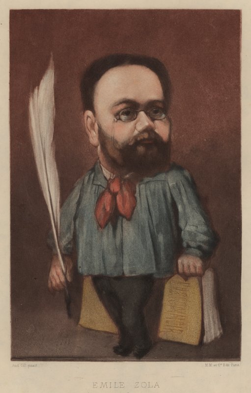 Emile Zola, francia regényíró, drámaíró és újságíró. alkotó: Andre Gill