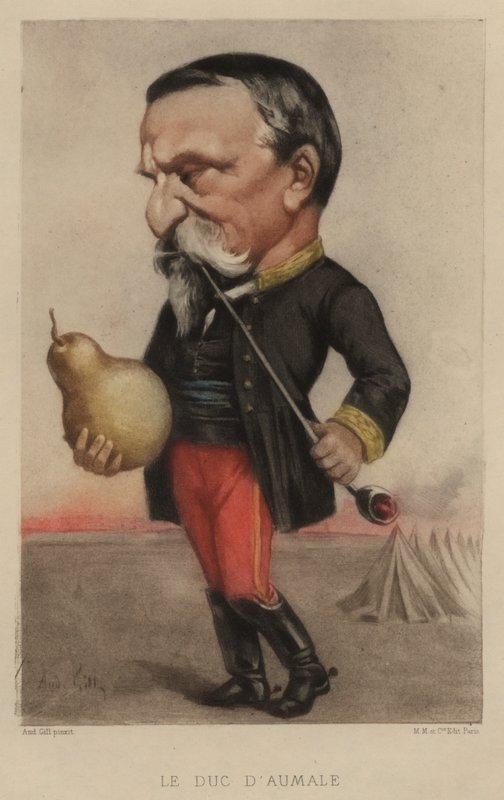 Henri dOrleans, Aumale hercege, francia hadvezér alkotó: Andre Gill