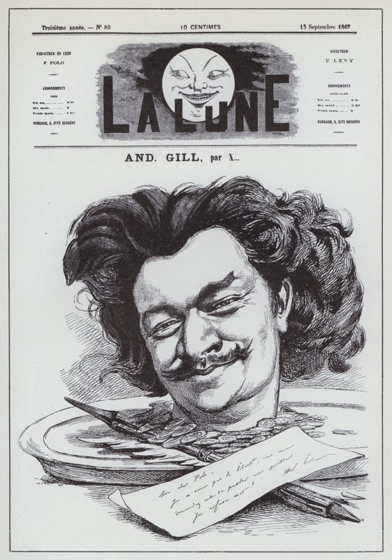 Andre Gill francia karikaturista önarcképe (litho) alkotó: Andre Gill