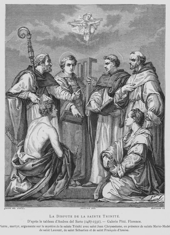 Vita a Szentháromságról (litho) alkotó: Andrea del (after) Sarto