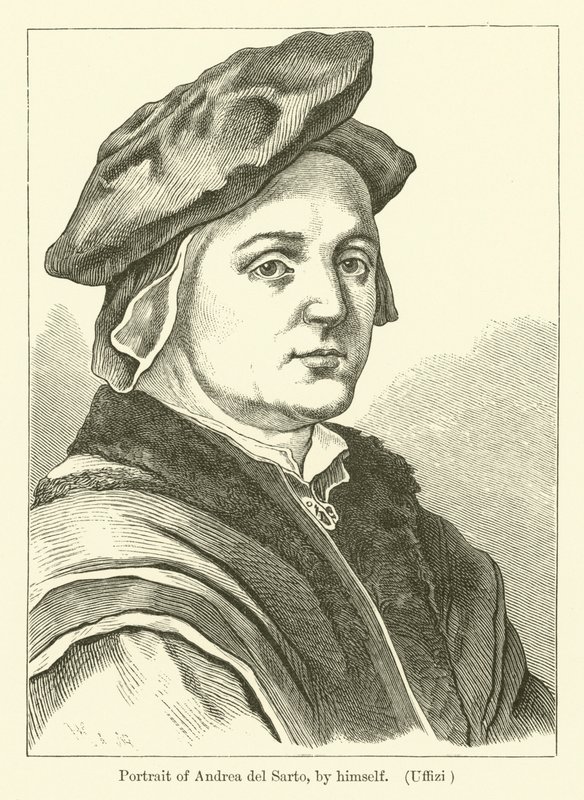Andrea del Sarto olasz festő önarcképe (metszet) alkotó: Andrea del (after) Sarto