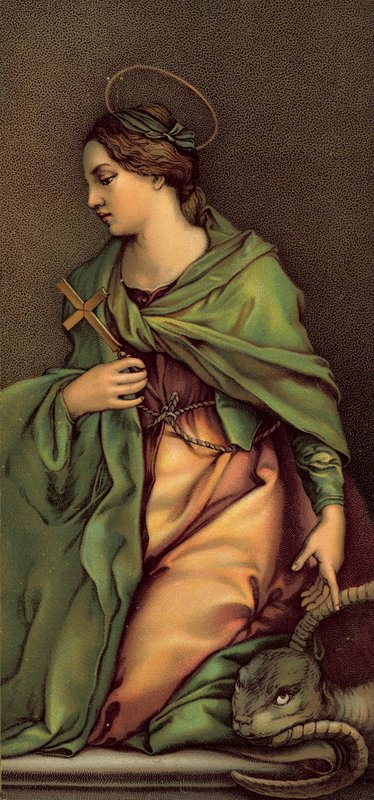 Szent Margherita (chromolitho) alkotó: Andrea del Sarto